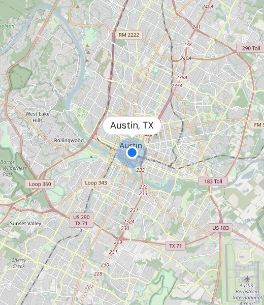 Map of Austin, TX