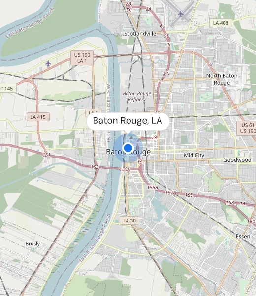 Map of Baton Rouge, LA