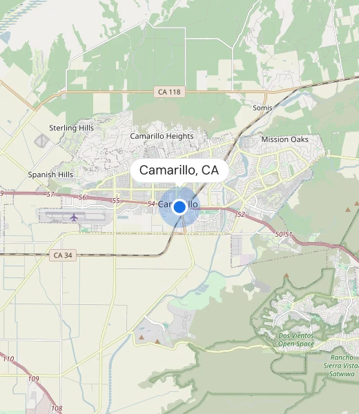 Map of Camarillo, CA