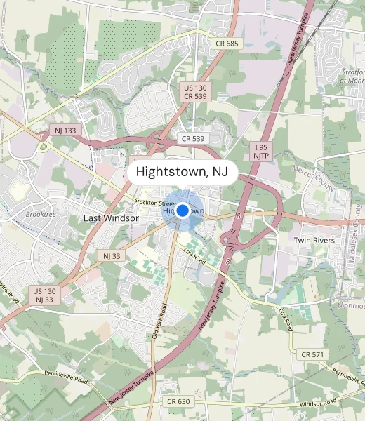 Map of Hightstown, NJ