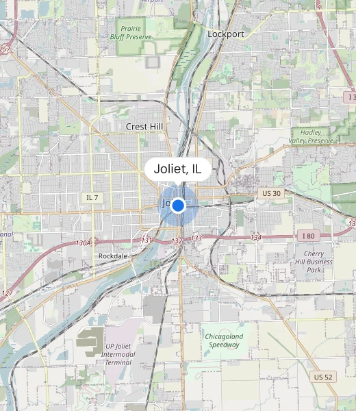 Map of Joliet, IL