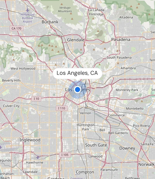 Map of Los Angeles, CA