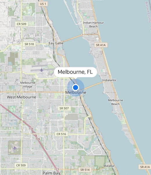 Map of Melbourne, FL