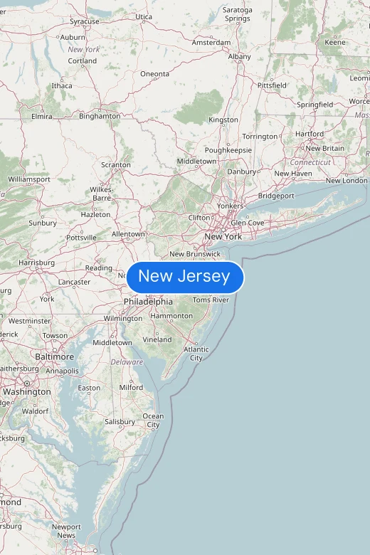 Map of New Jersey
