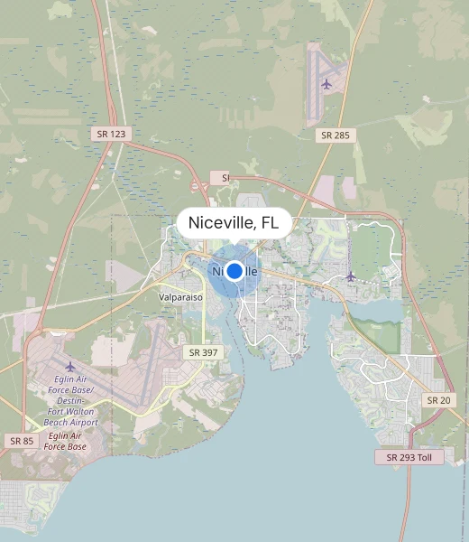 Map of Niceville, FL