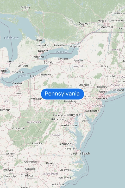 Map of Pennsylvania