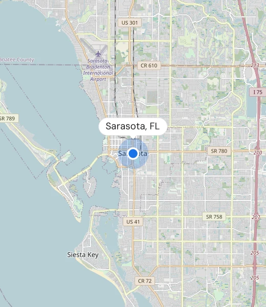 Map of Sarasota, FL