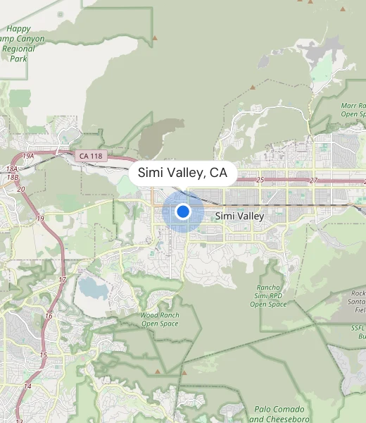Map of Simi Valley, CA
