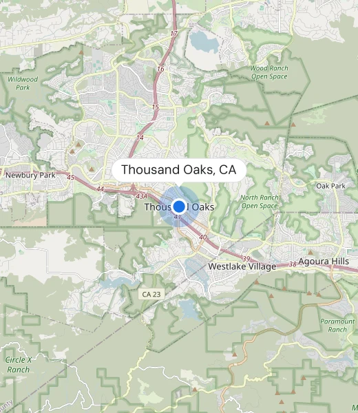 Map of Thousand Oaks, CA