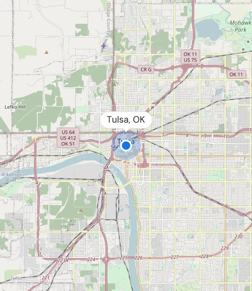 Map of Tulsa, OK