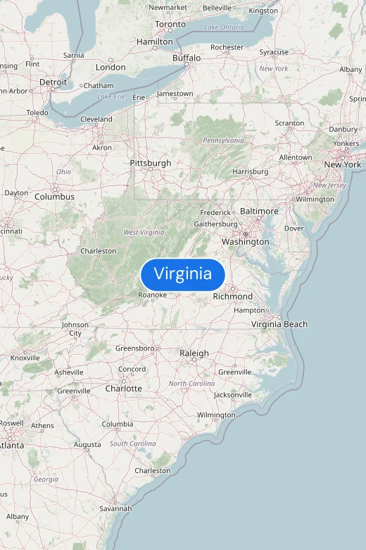 Map of Virginia