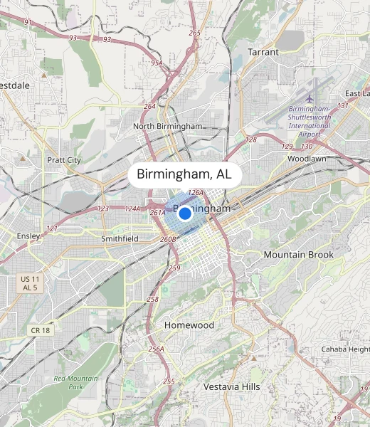 Map of Birmingham, AL