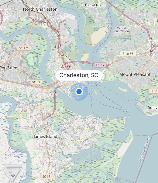 Map of Charleston, SC