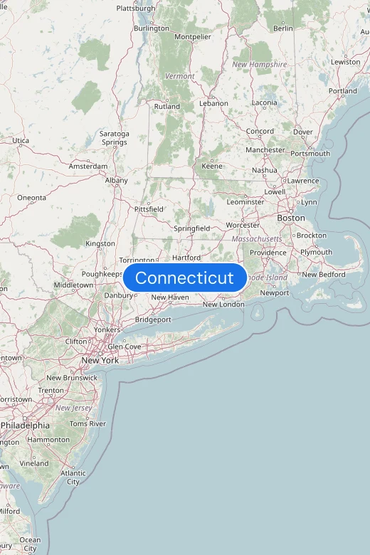 Map of Connecticut