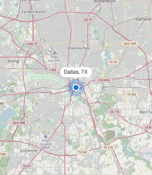 Map of Dallas, TX