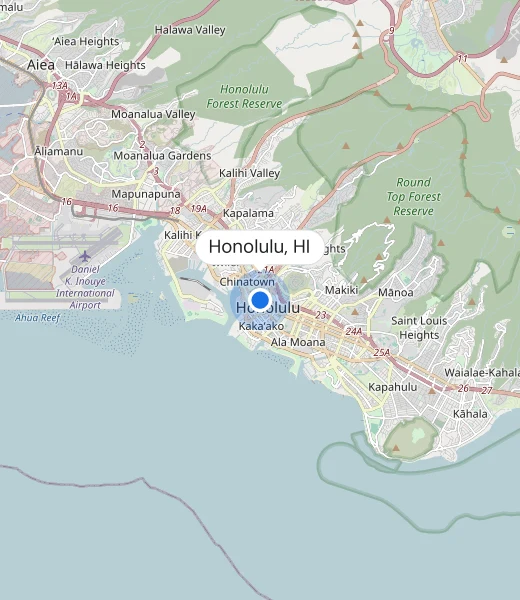 Map of Honolulu, HI