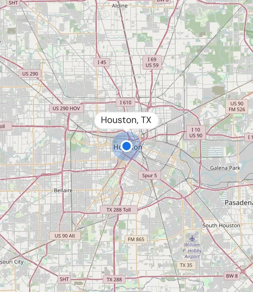Map of Houston, TX