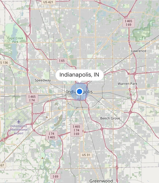 Map of Indianapolis, IN