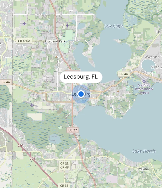 Map of Leesburg, FL