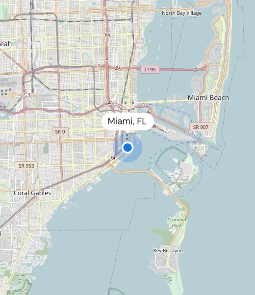Map of Miami, FL