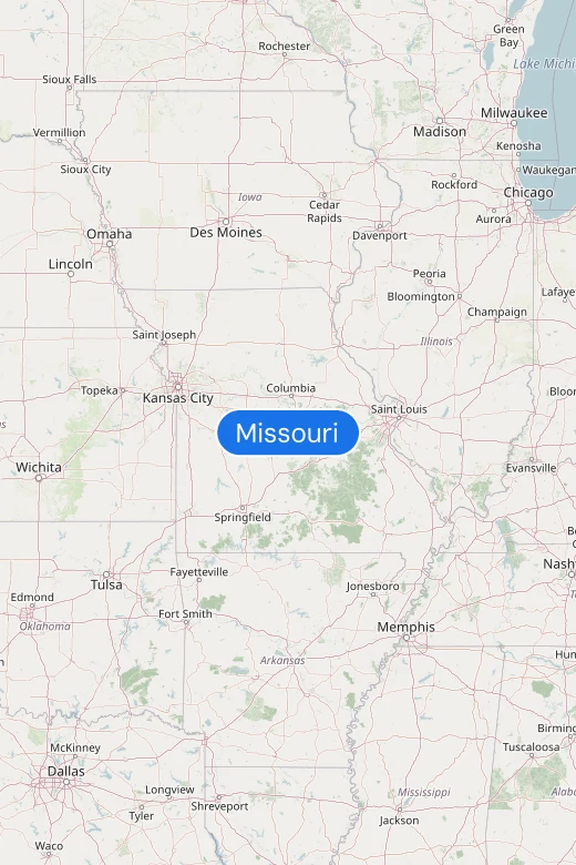 Map of Missouri