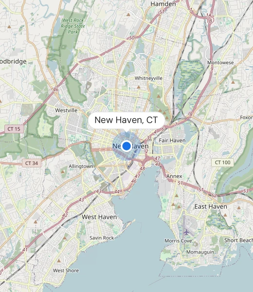 Map of New Haven, CT