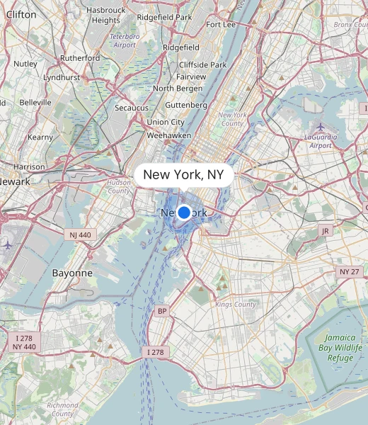 Map of New York, NY