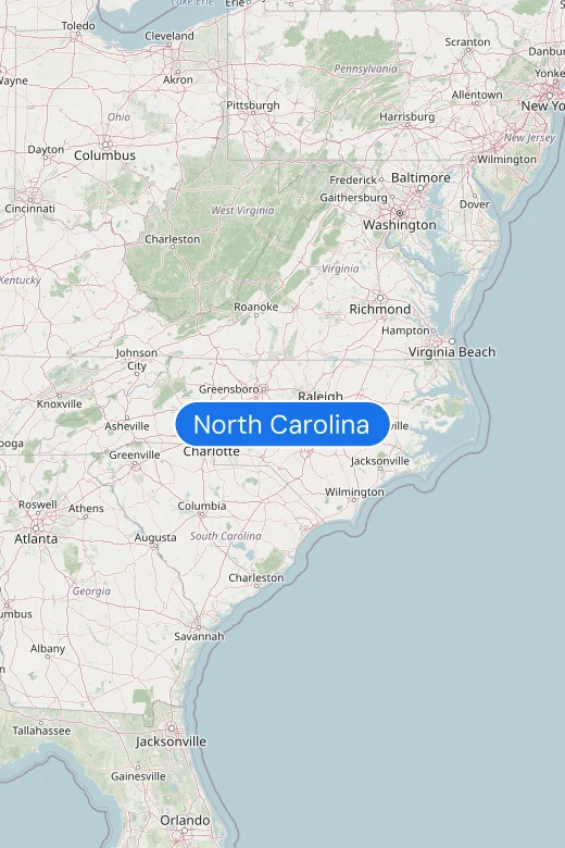 Map of North Carolina