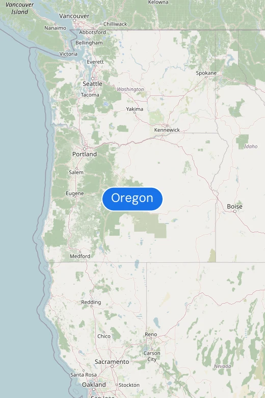 Map of Oregon