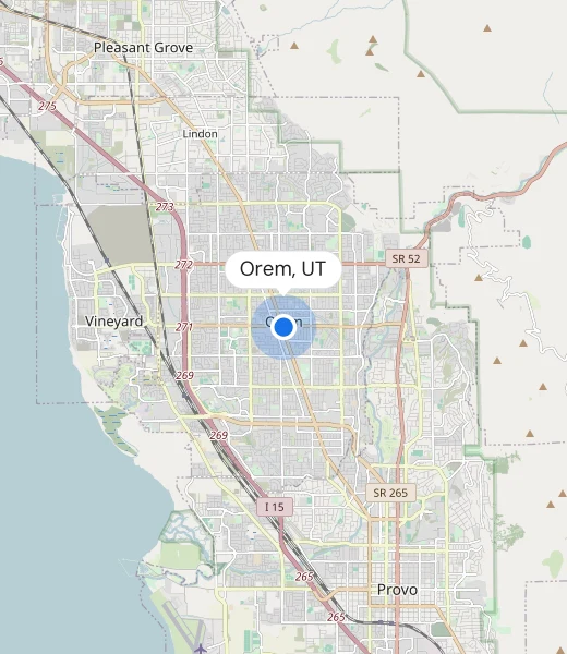 Map of Orem, UT