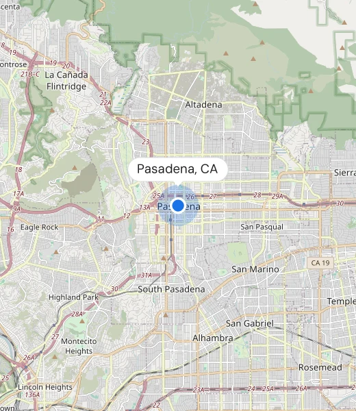 Map of Pasadena, CA