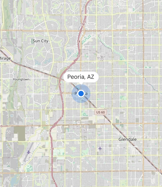 Map of Peoria, AZ