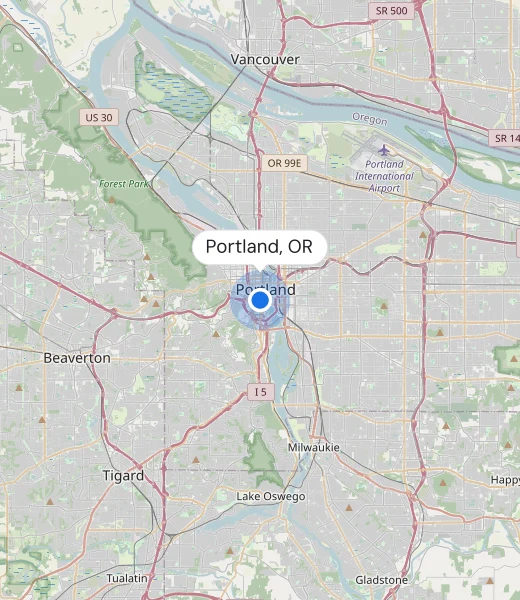 Map of Portland, OR