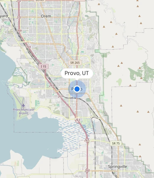 Map of Provo, UT