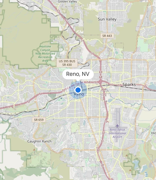 Map of Reno, NV