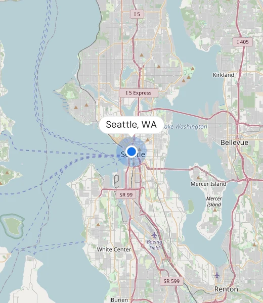 Map of Seattle, WA