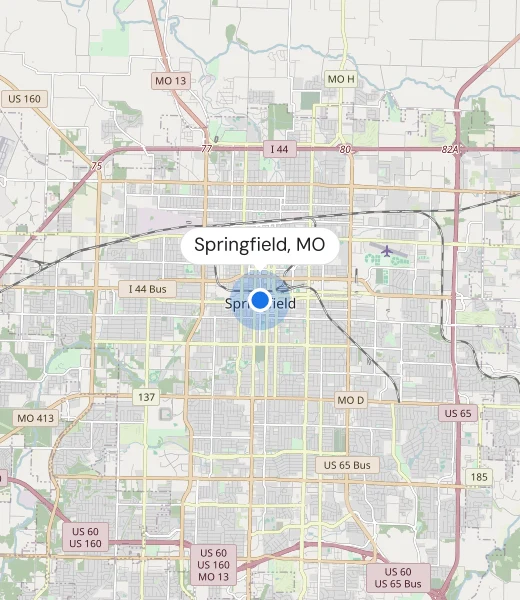 Map of Springfield, MO