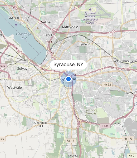 Map of Syracuse, NY